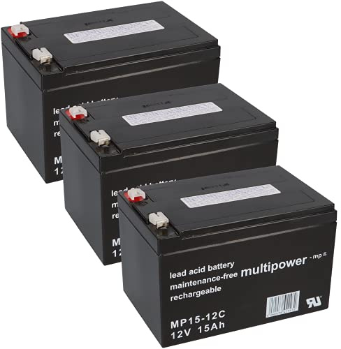 WSB Akkusatz 36V Akkupack für Elektro Scooter 3X 12V 15Ah AKKU Batterie 36V Anaconda Miniquad ATV Kinderquad