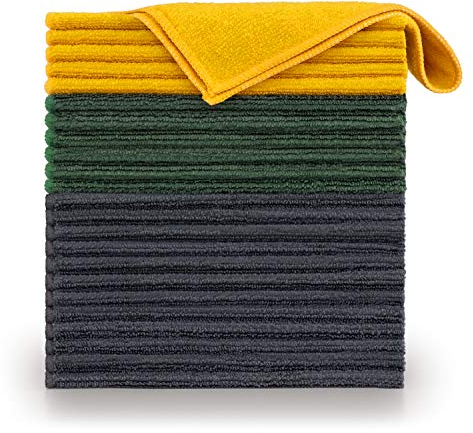 Blumtal Serviette Microfibre - Lot de 12 - Chiffon Microfibre 30x40 cm - torchon Absorbant Menage - Chiffon vitre sans Trace & Voiture - torchons Voiture Resistant - Lavable à 60 °C - en Multicolore