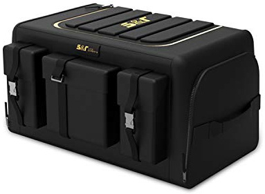 Ergocar - Organizador de maletero de coche, bolsas para maletero de coche, Oxford bolsa 3 veces tamaño plegable, gran capacidad, organizadores para auto/SUV/camión (negro, 50 l con bolsillos