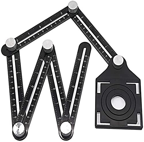 WJJ Digital Display Angle Righello Piastrelle for pareti e Piastrelle for Pavimenti in Lega di Alluminio Six-Fold Righello Vetro Perforazione Universale Artifatto Piastrella Apertura localizzatore