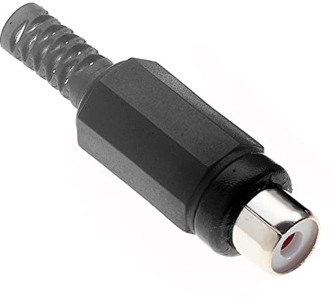 Keple In Line Phono femelle, noir - 10 pièces, adaptateur RCA Panel Femelle nickelé, pour Amplificateur Audio Terminal mâle