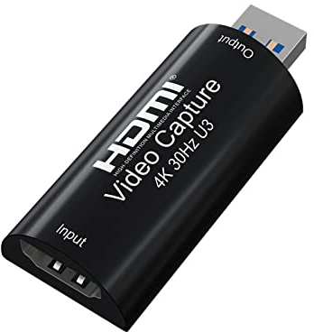 BIFALE - Tarjeta de captura de video HDMI 4K, salida completa de 1080P 60FPS), tarjeta de captura de juegos USB 3.0 para juegos, grabación o transmisión en vivo y más