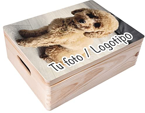 Creative Deco Personalisierte Geschenke Fotogeschenke Holzkiste | dein Eigenes Foto und Bild Individuelle Geschenk JGA | Geschenkkiste Geschenkbox | Für Frauen, Männer und Paar | 40 x 30 x 14 cm