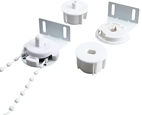 SUPERFINDINGS 2Juego Kit Reparación Persianas Enrollables Plástico Soportes 38mm Persianas Enrollables Blancas con Cadena Cuentas Accesorios Rodillos Cortinas para Barras Cortinas Ventanas