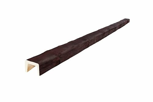 VIGA IMITACION MADERA DECORATIVA DE POLIURETANO 12.5CM DE ANCHO X 8CM DE ALTO X 3 METROS DE LARGO (Nogal oscuro)