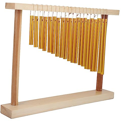 SEAFRONT 20-Ton-Windspiele, Einreihiges Percussion-Musikinstrument mit Hammer, Tisch-Spieluhr, Windspiel aus Massivem Holz + Metall