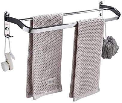 Handtuchständer Handtuchhalter Doppelter Handtuchhalter, Wandmontierter Handtuchhalter Aus Edelstahl Mit Haken, Handtuchhalter Für Bad Und Küche Handtuchstange (Size : 7 3/8)