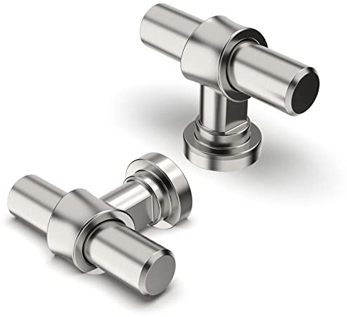 FURNIWARE 5 pcs Cabinet Knobs,Brushed Nickel Drawer Pulls Door Handles Cabinet Pulls, Furniture Cupboard Drawer Cupboard Dresser Handles and Knobs for Kitchen Dresser Drawer Bathroom