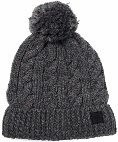 Failsworth Aran Wool Blend Beanie Bobble Ski Hat
