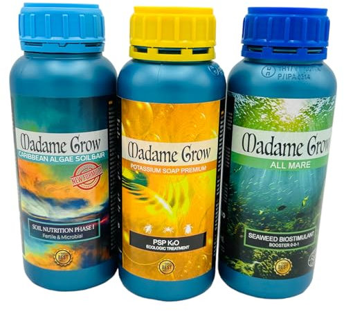 Madame Grow - Engrais naturel pour Croissance et Floraison - KIT MIMOSA 3 X 500ml - Idéal pour Toutes les Phases des Plantes