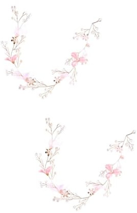 FRCOLOR 2stücke Braut Haarschmuck Perlen Und Blumen Elegantes Kopfband Für Hochzeiten Partys Und Besondere Anlässe Leicht Und Komfortabel Verstellbar Zartem Rosa