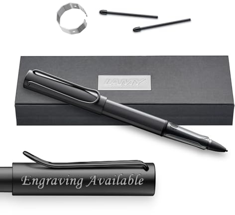 LAMY AL-star EMR Stylus Pen - stylish touchscreen pen equipped with PC/EL tip - customizable shortcut button - for precise writing & drawing on digital media - Personalised with engraving (Black)