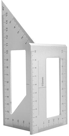 3D Miter Scriber Template Tool, Multi Angle Measuring Ruler with Engraved Scales, Aluminum Alloy Woodworking Square Gauge for Wood with 90 45 Degree Layout