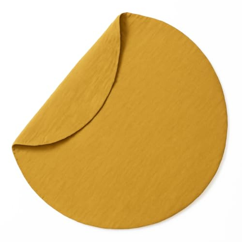 PAPATE - Krabbeldecke aus Bio-Baumwolle – Matte für Babys – Motorikteppich zur Förderung der sensorischen Entwicklung – Spielmatte (Honey)
