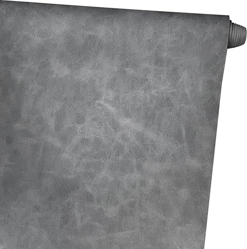 Sensylectra Weiches Kunstleder Matte,Wasserdichtes PU-Leder,Kunstleder Meterware Für Nähen,Taschen, Möbel, DIY-handgefertigte Projekte,140 * 30cm (Grau)