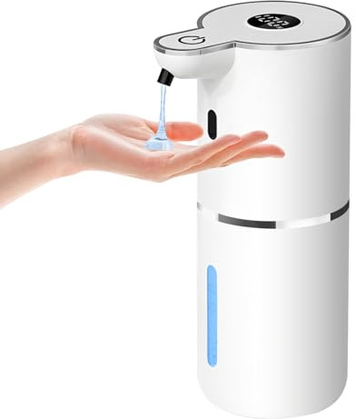 Automatic Liquid Soap Dispenser,6 Level Adjustable Liquid, Wall Mount Soap Dispenser,USB Rechargeable with LED Display,12.8oz/ 380ml Touchless Hand & Dish Dispenser for Bathroom, Kitchen