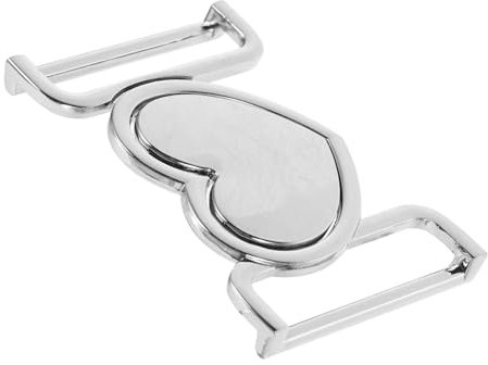 HOMSFOU Metallknebelverschluss Herzform Silber 40mm Gürtelschnalle Für Mantel Pullover Cardigan Stilvoller Verschluss Für Damen