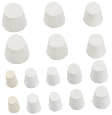 Cabilock 16Pièces Caoutchouc Blanc Étanches et Résistants à Haute Température pour Tubes et Bouteilles pour Laboratoire et Usage
