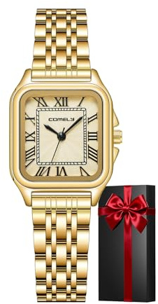 CIVO Armbanduhr Damen Edelstahl Analog: Klein Eckig Wasserdicht Damenuhr - Quartz Römische Ziffern Uhr Damen - Elegant Geschenke für Valentinstag Geburtstag Weihnachten