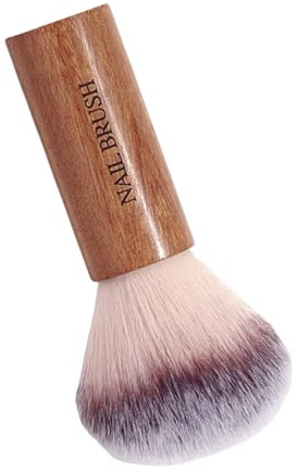 Brosse à ongles ergonomique avec manche en bois pour femmes et filles Outil professionnel pour ongles manucure dépoussiéreur maquillage brosse à ongles