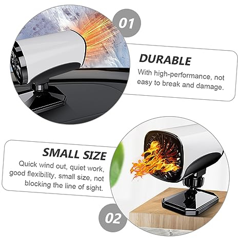 Mikinona Ventilatore Riscaldante Auto Portatile Stufetta Elettrica con Protezione e Rete Rinforzata Riscaldamento Rapido e Funzione Sbrinatore per Interni Veicolo