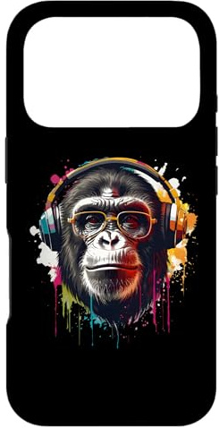 DJ Monkey avec Casque Techno Rave Disco Disco Jockey DJ Coque pour iPhone 17 Pro