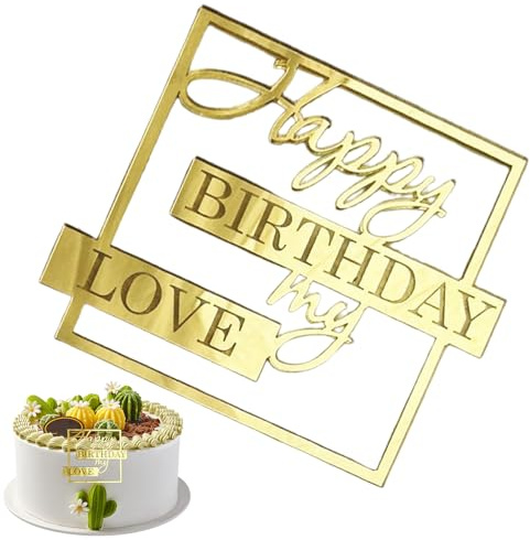 Décorations de gâteau de anniversaire, décoration de gâteau de anniversaire | Topper de d’ d’amant,Insertion acrylique Unique de nouveauté, décoration de fête My Love pour femme