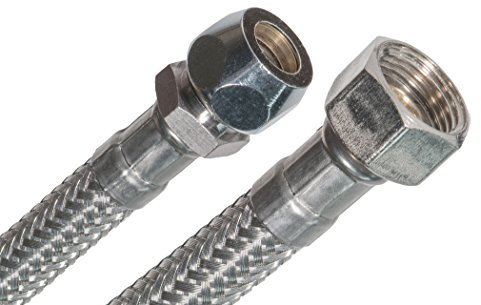 SFX® Panzerschlauch 100cm Flexschlauch 3/8''ÜM x 10mm Quetschverschraubung Edelstahl Anschlussschlauch Armaturenschlauch Wasserhahn Mischbatterie 1000mm