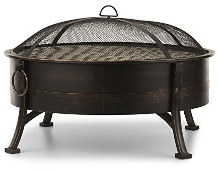 Blumfeldt Braciere 2-in-1 da Giardino e Grill, con Attizzatoio e Parascintille, da Esterno Legna, Diametro 80 cm, Vintage, Acciaio Inox, Stile: Catania, Nero