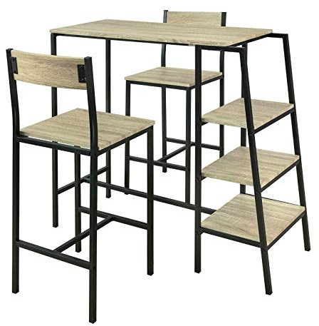 SoBuy Set Tavolo e sedie da Bar,Penisola Cucina Mobile, Altezza: 100 cm, OGT16-N