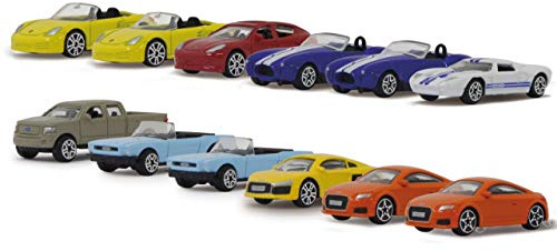 JAMARA 460352 - Street Kings 1:64 Diecast Set B 12 Stück - offiziell lizenzierte Autos/Fahrzeuge, detailgetreues Design, tolle Farben, Metall Chassis, zum Spielen, Tauschen und Sammeln