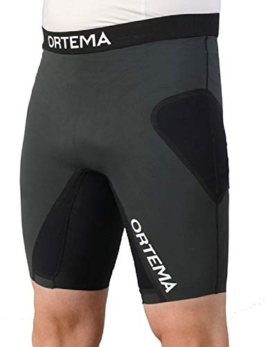 ORTEMA Power Shorts - Kompressionshose mit integriertem X-diagonal wirkendem Stabilisierungssystem - Entlastung in der Leiste - Stabilisierung der Hüfte - Eishockey/Inliner/Freizeit & mehr