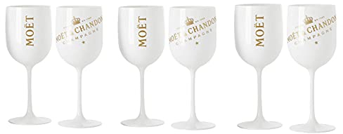 Moët & Chandon Ice Impérial Flûtes à champagne et prosecco en acrylique avec set de sous-verres en papier blanc
