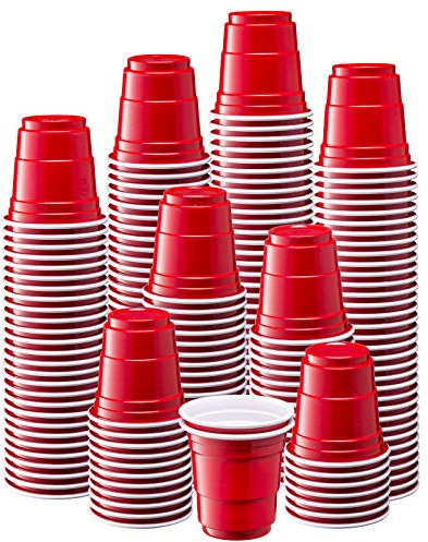 GUSTO [2 oz. - 300 Count Mini Shot Glasses Disposable - Red Jello Shot Cups for Parties and Events (Formerly Comfy Package)