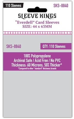 Sleeve Kings ftEverdell Mini-kompatible Hüllen (44 x 63 mm), 110 Stück, 60 Mikrometer, Weiss/opulenter Garten