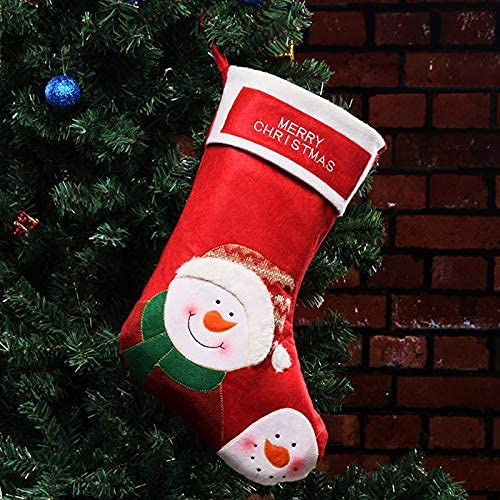 CO BN Schneemann Weihnachtsstrumpf Nikolausstiefel für Baum, Kamin, Vitrine, Weihnachtsbonbontüte