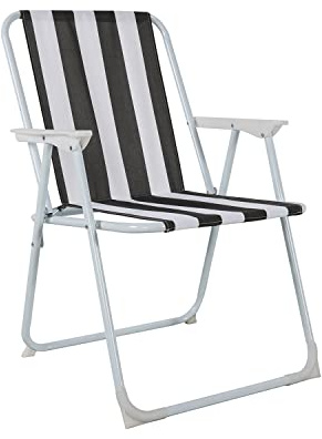 Mojawo Chaise de camping pliante Anthracite/blanc à rayures