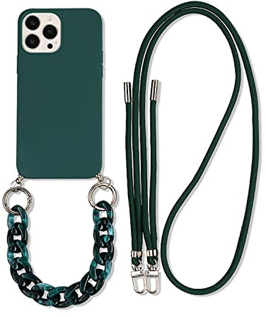 Rokmym Coque chaîne de téléphone Compatible avec iPhone 11 TPU étui pour téléphone 3 en 1 Bracelet Lanyard Coque en Silicone Souple avec dragonne Tendance Coque pour iPhone 11