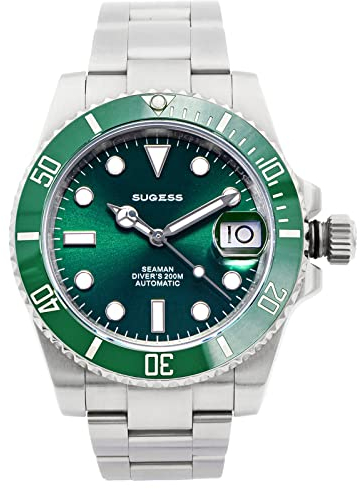 Sugess High-Beat 28800 bph Ocean Star 200M Wasserdichtigkeit 316L Edelstahl Keramik Lünette Automatische mechanische Taucher Herrenuhr SW116610LV, silber