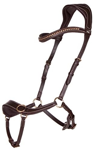 QHP Gebisslose Leder Trense Anatomical (Shetty, braun)