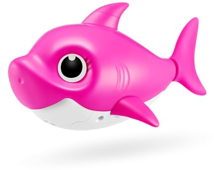 ZURU Robo Alive Junior Baby Shark Battery-Powered Sing and Swim Bath Toy by (Pink Mommy Shark)