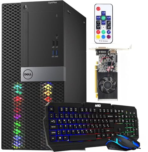 Dell RGB Gaming Tower Computer, Intel Core i7 6th Gen, GeForce GTX 1050 Ti 4G, 16GB RAM, 512GB SSD, Prebuilt Gaming Desktop PC with Built-in WiFi & RGB Set, Windows 11 Pro (Renewed)