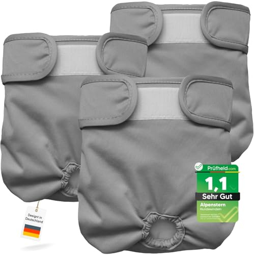 Alpenstern® Wiederverwendbare Hundewindeln für Hündinnen (3 Stück) Waschbare Läufigkeitshose für Hündinnen bei Inkontinenz & Läufigkeit - Hundehöschen Hunde Windel - Hygienisch & Saugstarker Stoff