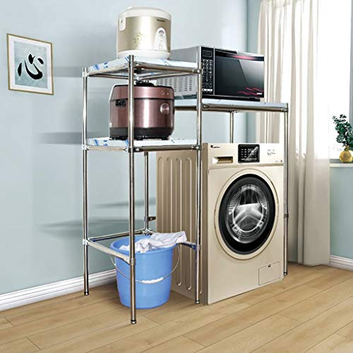 DRYIC Estante de Almacenamiento para Lavadora sobre el Inodoro, Torre de baño, Estante de Almacenamiento para balcón, baño de pie, Estante de Almacenamiento Multifuncional para Lavadora (B)