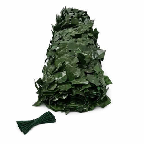 Pinto Ferramenta Siepe Artificiale Edera Frangivista Balcone Copri Ringhiera Frangivento Privacy Rete Foglie Finte Ultra Coprente per Recinzione Terrazzo Giardino Esterno (Foglie, 1.5x3mt)