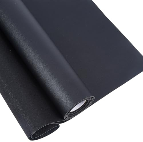 GORGECRAFT 135x30cm Tela de Cuero Sintético Negro Suave de PU, Imitación de Grano Plano para Manualidades, Costura, Bolsos, Carteras, Maletas, Libros, Cubiertas