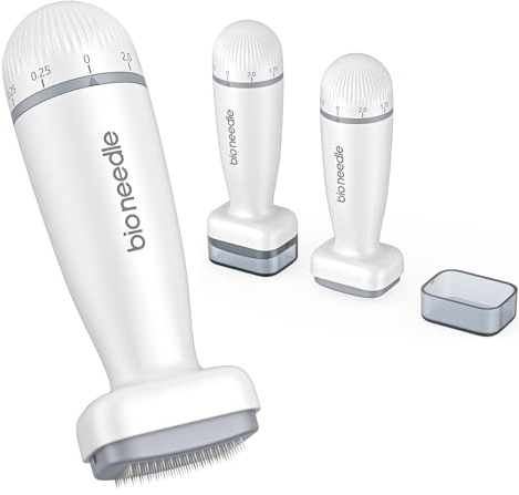 Mikronålderderderstamp, 120 nålar, justerbar Derma rulle från 0–2 mm, för hårväxt, uppgraderad version av hår- och skäggväxtsverktyget (2024)