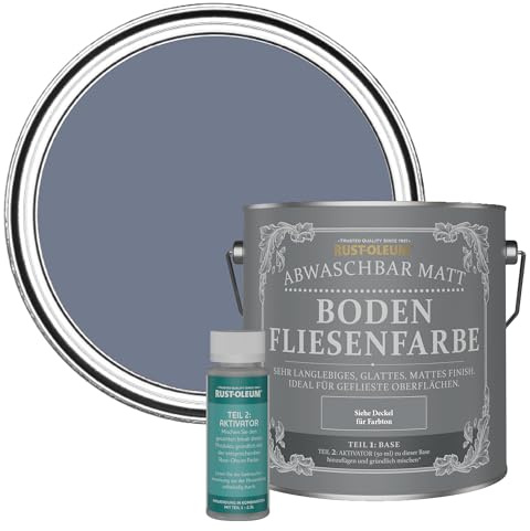 Rust-Oleum Blue Washable Matt Floor Tile Paint, Matt Finish - Hush 2.5L