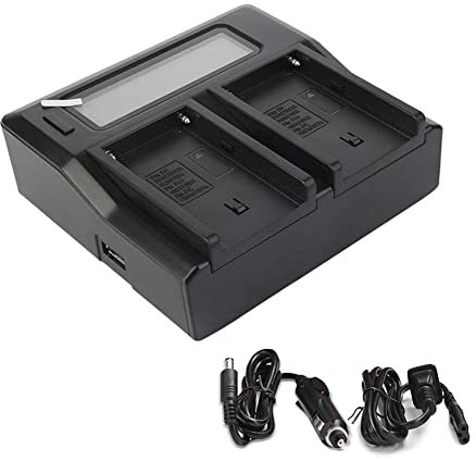 Booso F970 - Cargador de batería para cámara, cargador digital inteligente para NP-F770, F750, F550, F960, batería de doble carga, enchufe de la UE