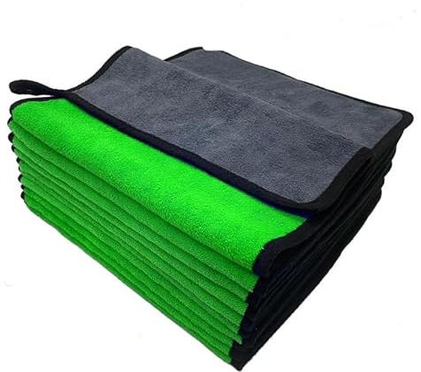 unlkvhool Car Wash Towel Detailing Auto Tools Supplies Interior Products Car Cleaning Care Cloth Kit for Microfiber Accessory Cloth Drying 10pcs-green Size-30X60cm